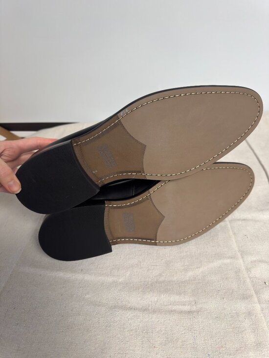 13 Men\'s JOHNSTON & MURPHY Black Stockton Venetian Loafers Shoes Leather 59-2479